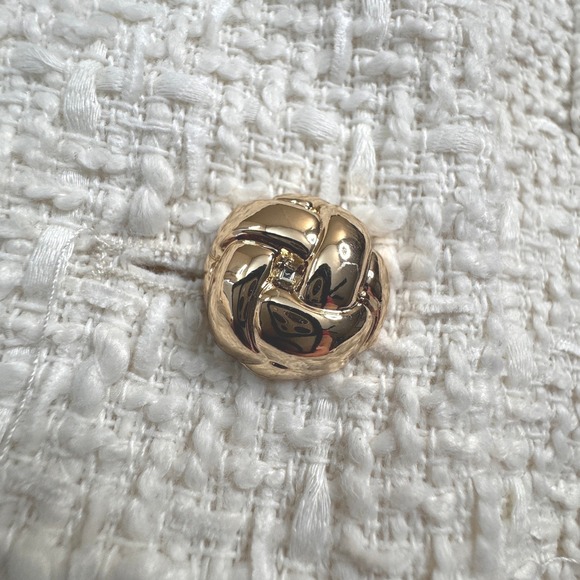 NWT Rachel Zoe Tweed Cropped Jacket Women's Size S Gold Button Embellished - Picture 6 of 12